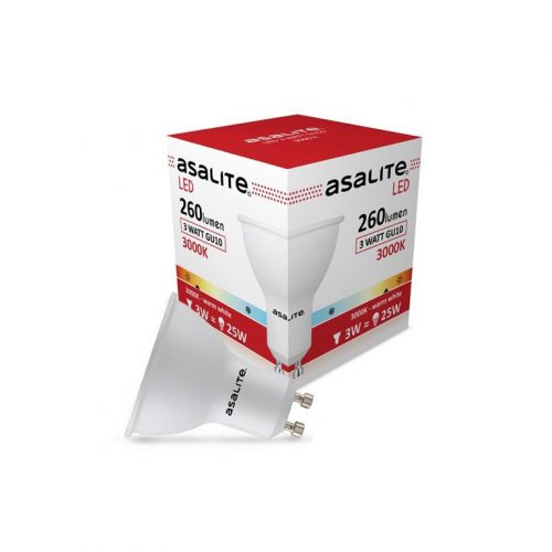 Asalite LED Izzó GU10 spot 3W 3000K (260 lumen)