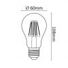 Asalite LED Izzó A60 filament gömb E27 6W 2700K (660 lumen)