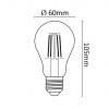 Asalite LED Izzó A60 filament gömb E27 7W 2700K (806 lumen)