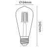 Asalite LED Izzó ST64 filament E27 7W 2000K (650 lumen)