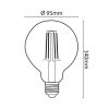 Asalite LED Izzó G95 filament E27 7W 2000K (650 lumen)