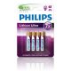 Philips Lithium Ultra Mikro Elem AAA (FR03LB4A/10) (1,5V) B4