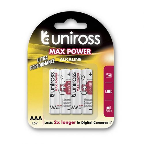 Uniross MAX POWER Alkáli Mikro Elem AAA (LR03) (1,5V) B4