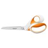 Olló, általános, 23 cm, FISKARS "RazorEdge Softgrip", narancssárga-fehér