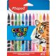 Filctoll készlet, 2,8 mm, kimosható, MAPED "Color'Peps Animals", 12 különböző szín