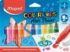 Filctoll készlet, 6,5 mm, kimosható, MAPED "Color'Peps Mini Power", 12 különböző szín