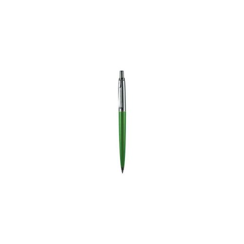 Golyóstoll, 0,8 mm, nyomógombos, élénkzöld tolltest, PAX, kék