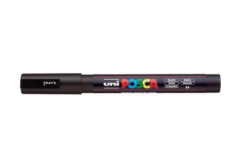 Dekormarker, 0,9-1,3 mm, UNI "Posca PC-3M", fekete