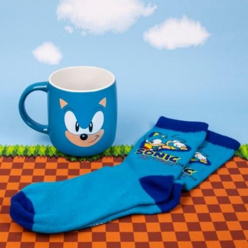 SONIC THE HEDGEHOG MUG & SOCKS AJÁNDÉK KÉSZLET