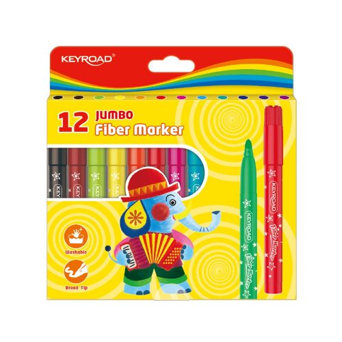 Rostirón, filctoll készlet 5 mm 12 db/bliszter Keyroad Jumbo vegyes színek