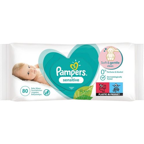 Nedves törlőkendő 80 lap/csomag Pampers Sensitive