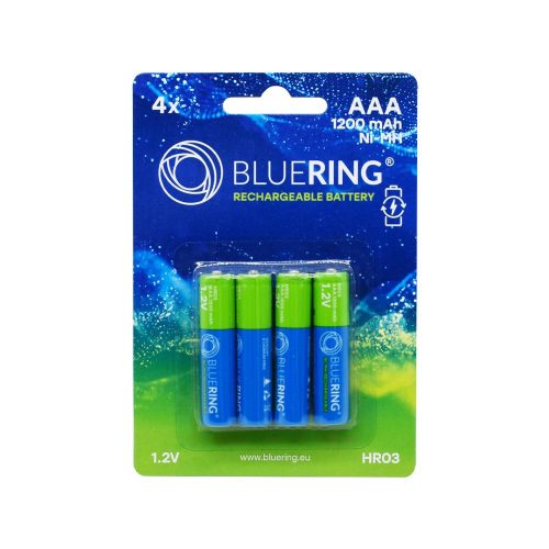 Elem tölthető akku AAA mikro HR03 1200mah 4 db/csomag, Bluering® 