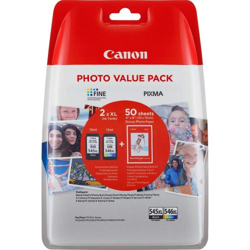 Canon PG545XL/CL546XL tintapatron + fotópapír multipack ORIGINAL 